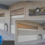 Cassonetti Traforati in alluminio preverniciato e insegna a lettere singole scatolate.