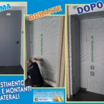 Allestimento Interno con stampa digitale su PVC adesivo, applicato su porta scorrevole.