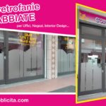 Vetrofanie con PVC sabbiato.